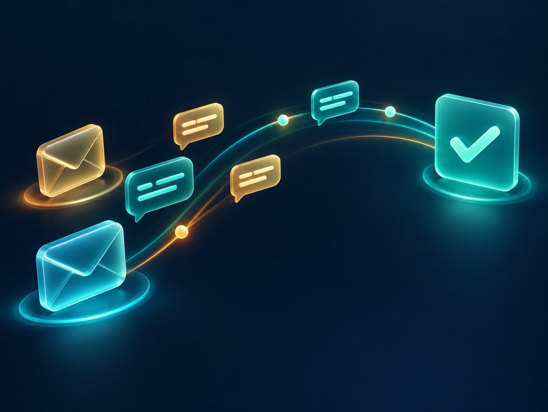 Emails and replies leading to a handed-over contact